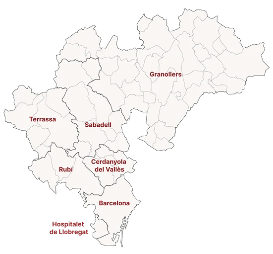 Mapa Partidos Judiciales de la provincia de Barcelona